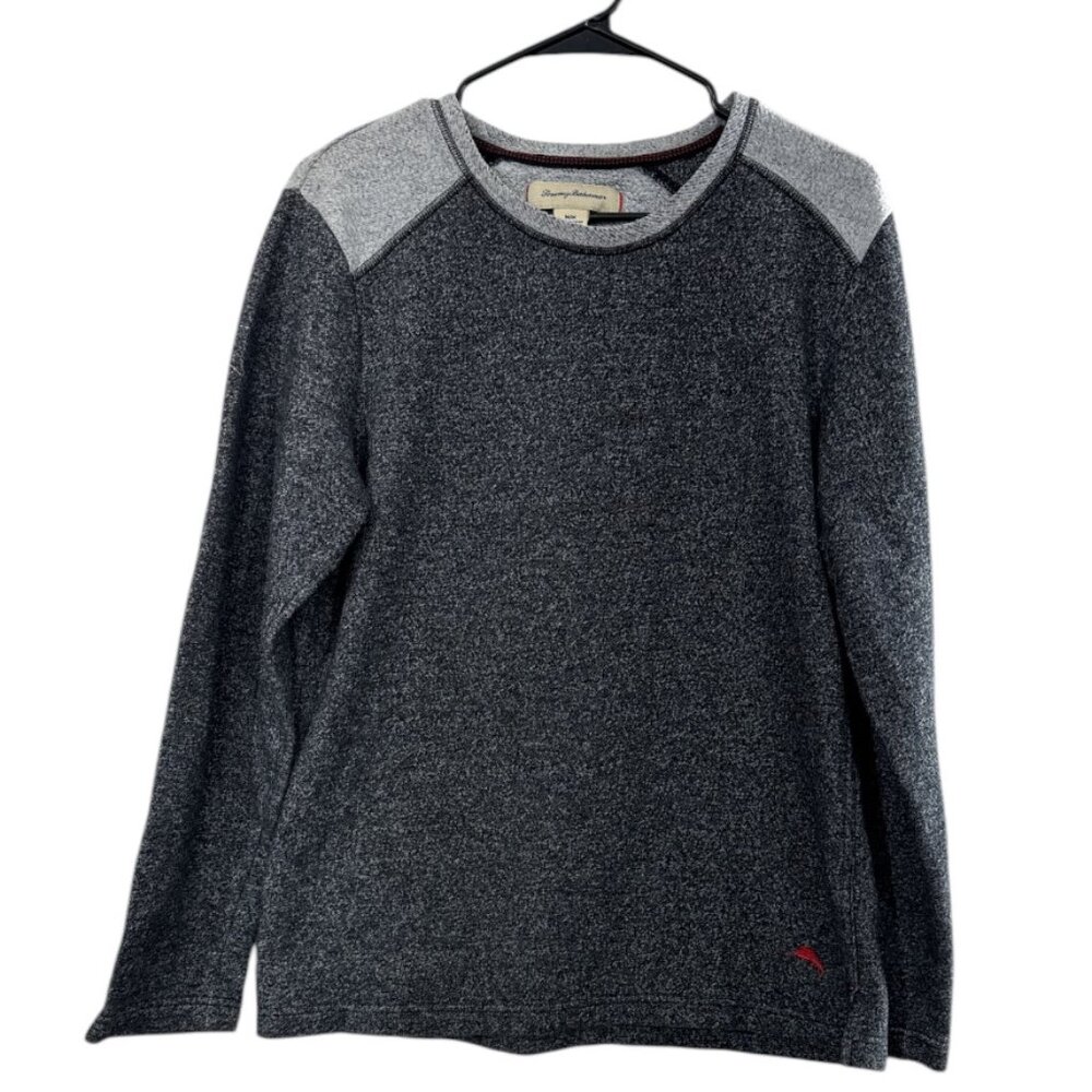 Tommy Bahama Men's Medium Gray Knit Sweater - 60% Cotton 40% Polyester